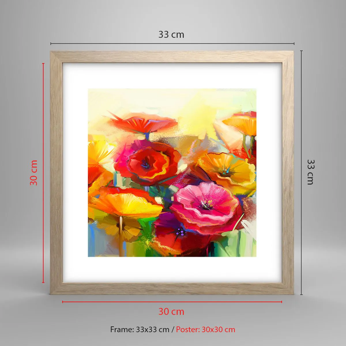 Affisch i ram av ljusek - Inte bara rött - 30x30 cm