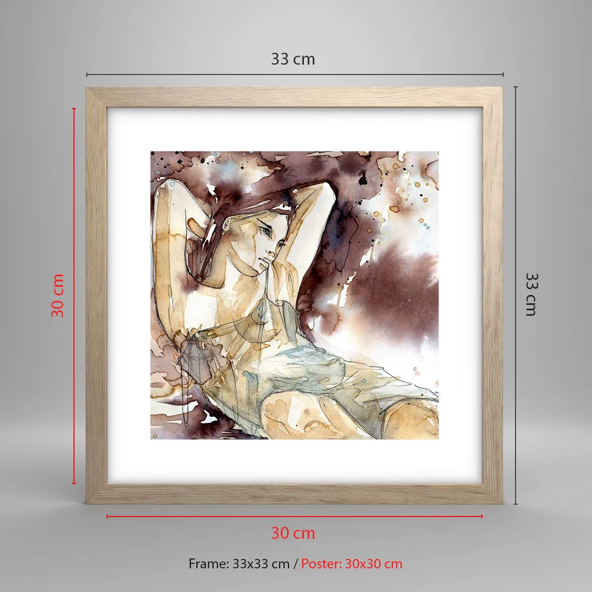 Póster en marco roble claro - En un estado de ánimo armónico - 30x30 cm