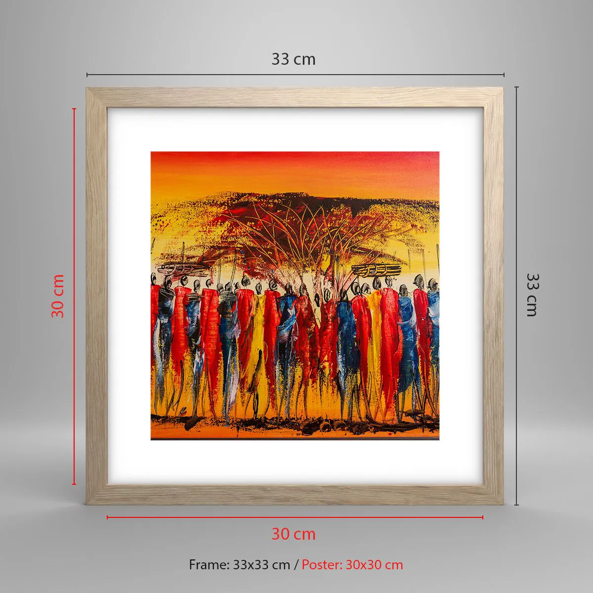 Affiche dans un chêne clair - Poster - Là-bas, là-bas, ils vont là-bas - 30x30 cm