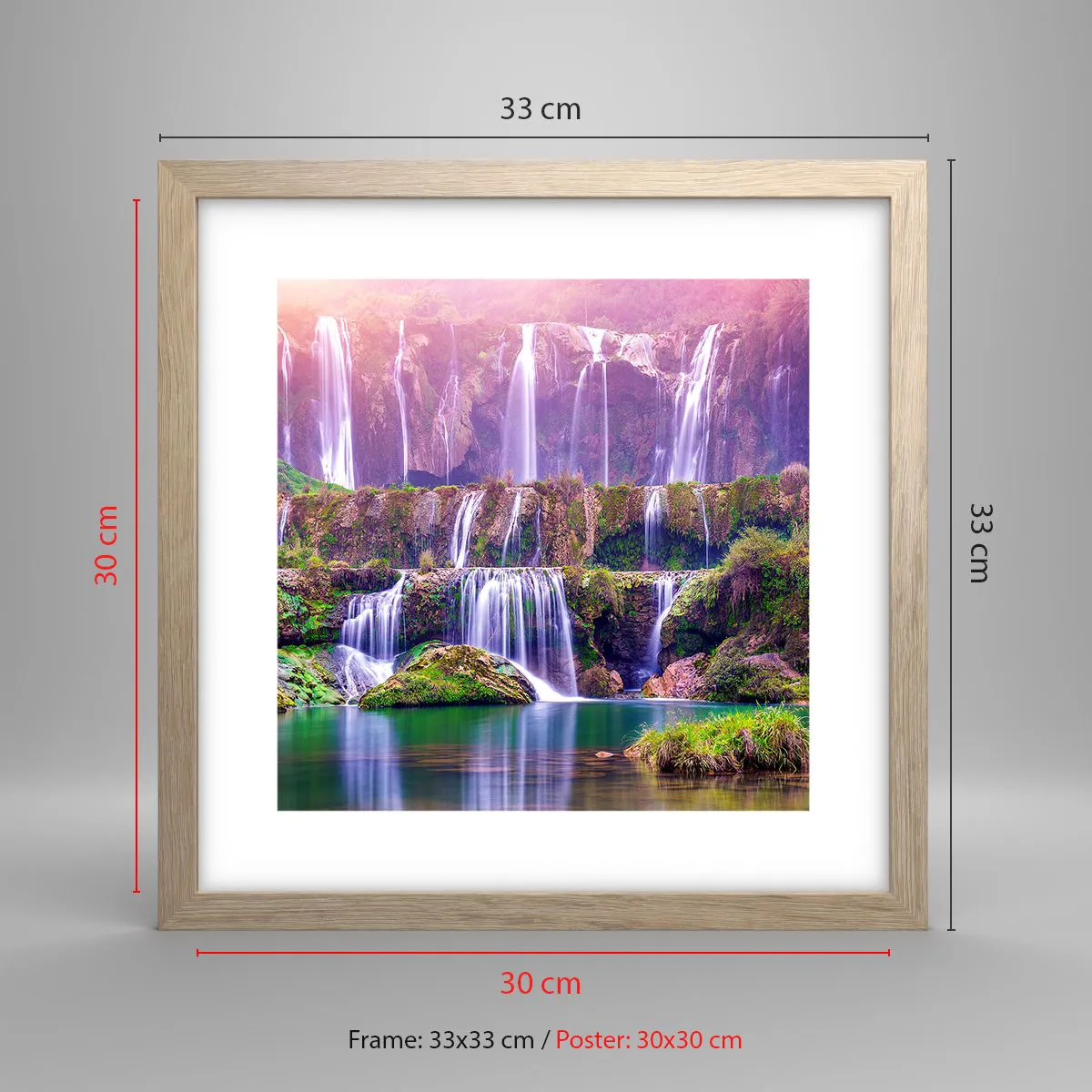 Poszter világos tölgy keretben - Lépcső a menybe - 30x30 cm