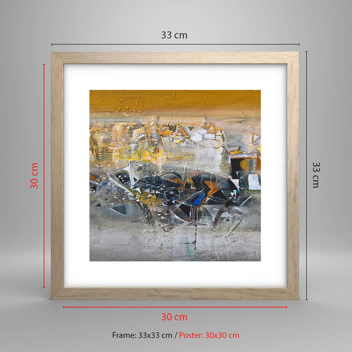 Plakat w ramie jasny dąb - Wszystko się poukłada - 30x30 cm