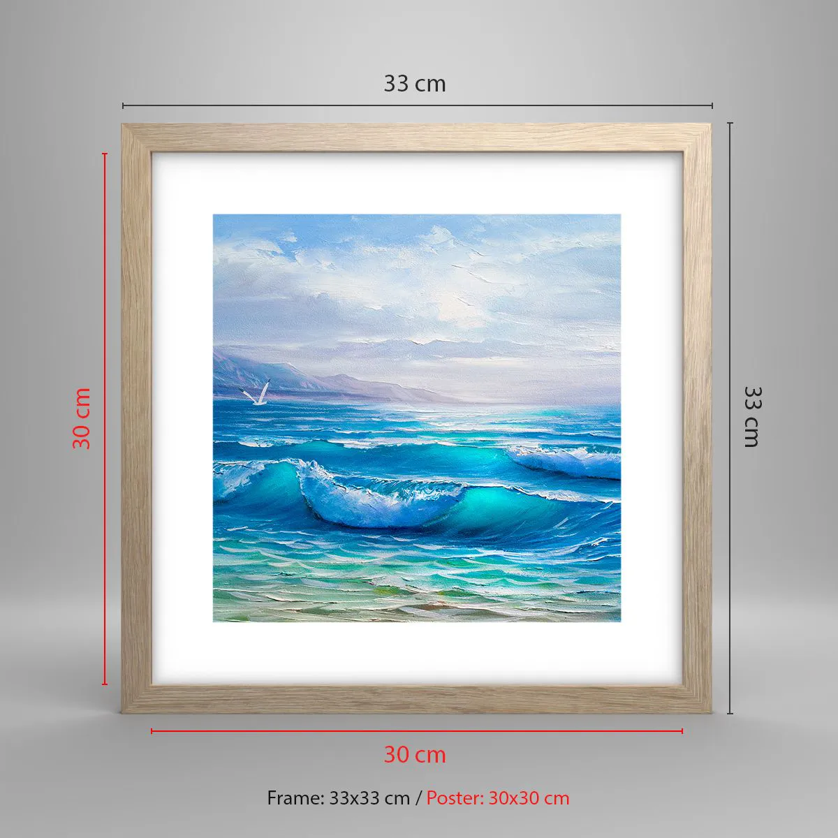 Poszter világos tölgy keretben - Megkönnyebbülést hoz - 30x30 cm