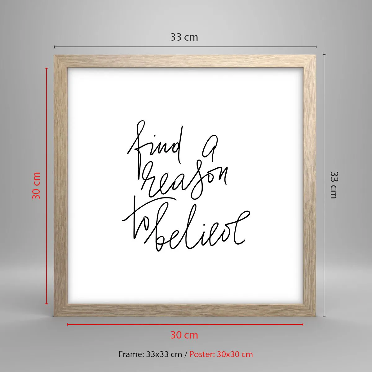 Plakat w ramie jasny dąb - To możliwe - 30x30 cm