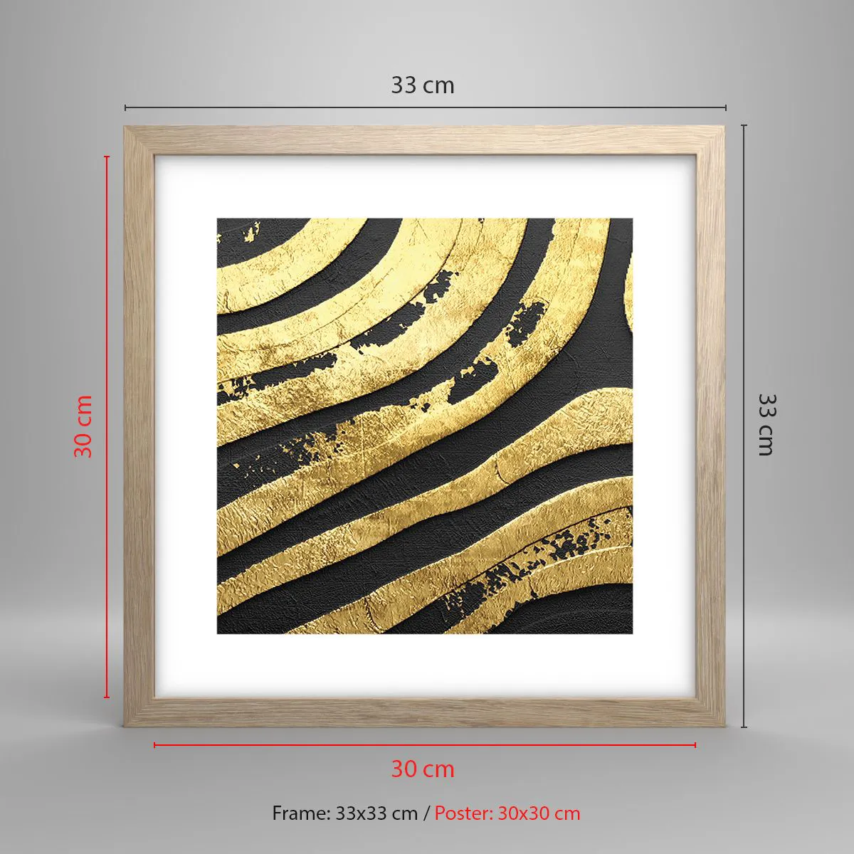 Plakát v rámu světlý dub - Vše plyne - 30x30 cm