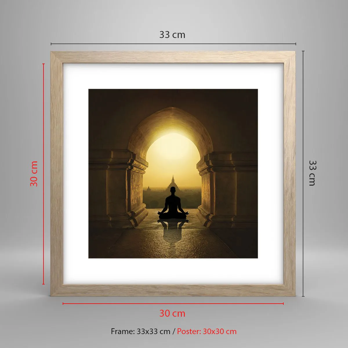 Poster în ramă de stejar deschis - Armonie completă - 30x30 cm