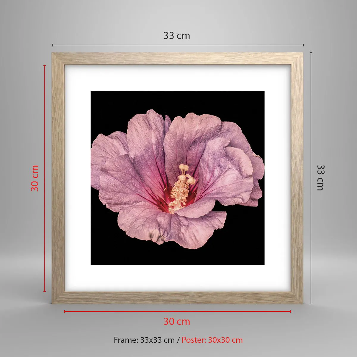 Plakát v rámu světlý dub - Přímo do srdce - 30x30 cm