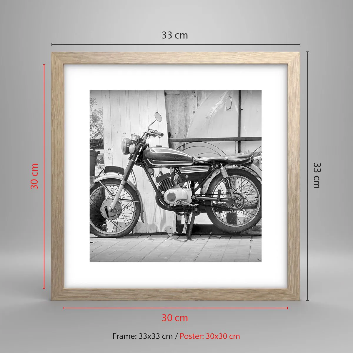 Plagát v ráme zo svetlého duba - Klasika nadovšetko - 30x30 cm