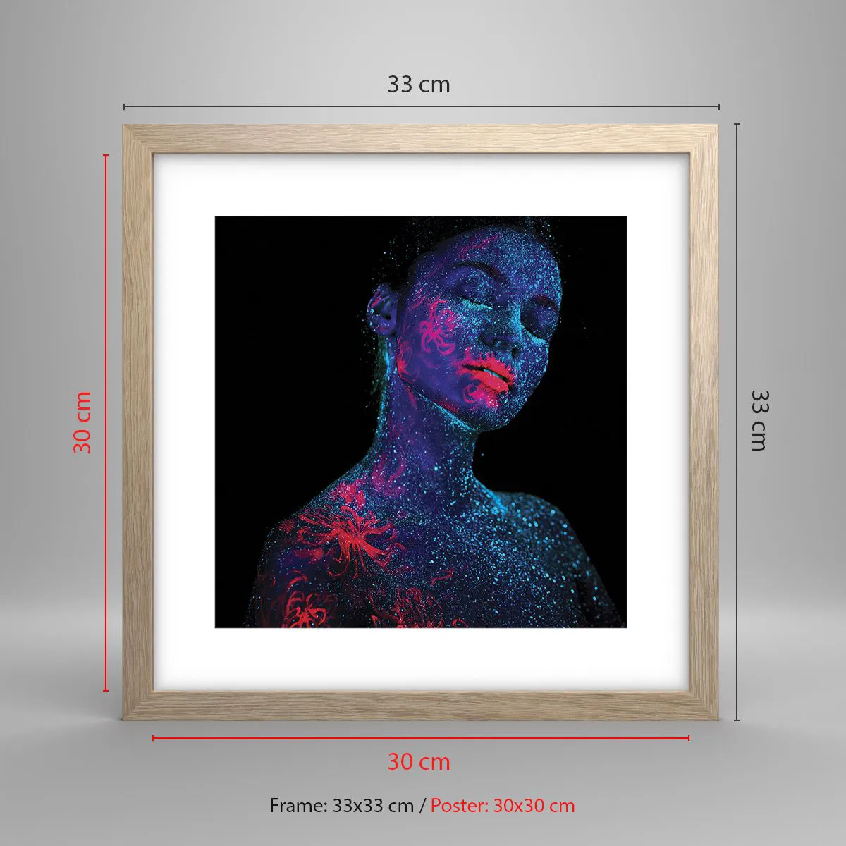 Affiche dans un chêne clair - Poster - Dans la poussière d'étoiles - 30x30 cm