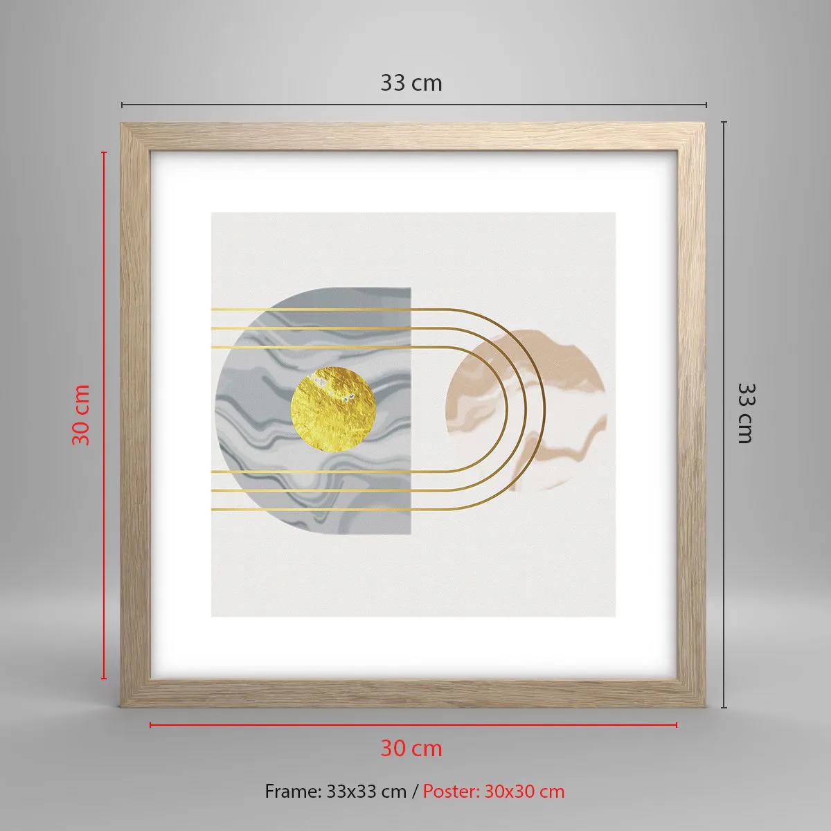 Poster in cornice rovere chiaro - Chiarezza e lucentezza - 30x30 cm