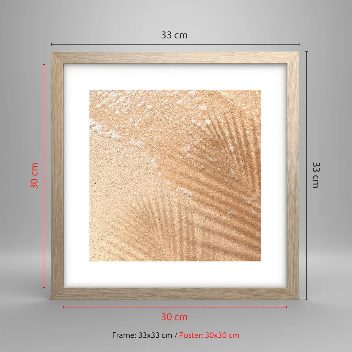 Affiche dans un chêne clair - Poster - Ombre d'un été chaud - 30x30 cm