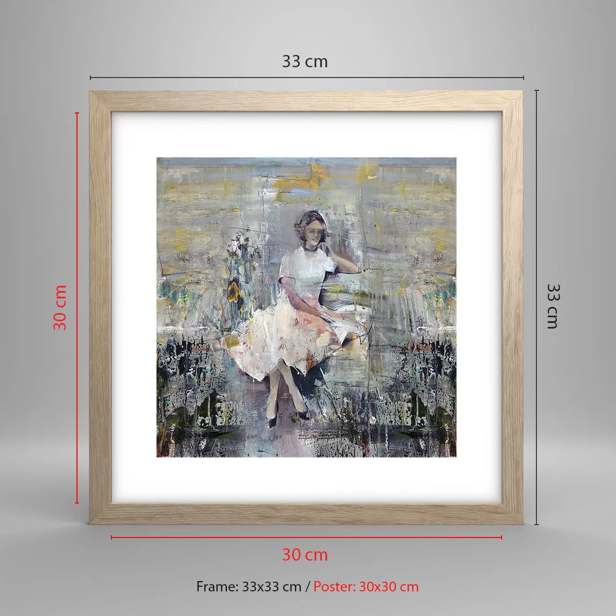 Poszter világos tölgy keretben - Klasszikus és modern - 30x30 cm
