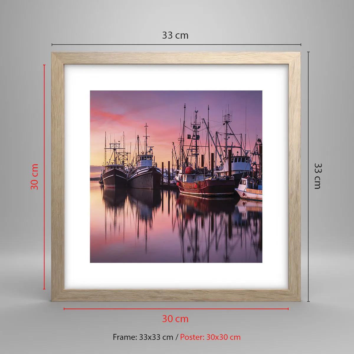 Poster in cornice rovere chiaro - Prima del giorno successivo - 30x30 cm