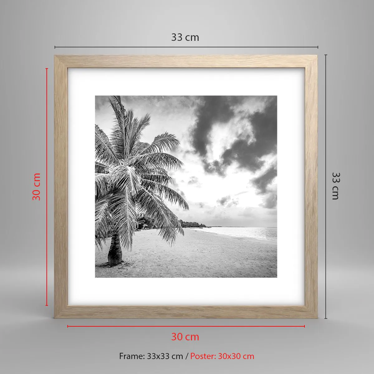 Affiche dans un chêne clair - Poster - Quand tu aspires à la solitude - 30x30 cm