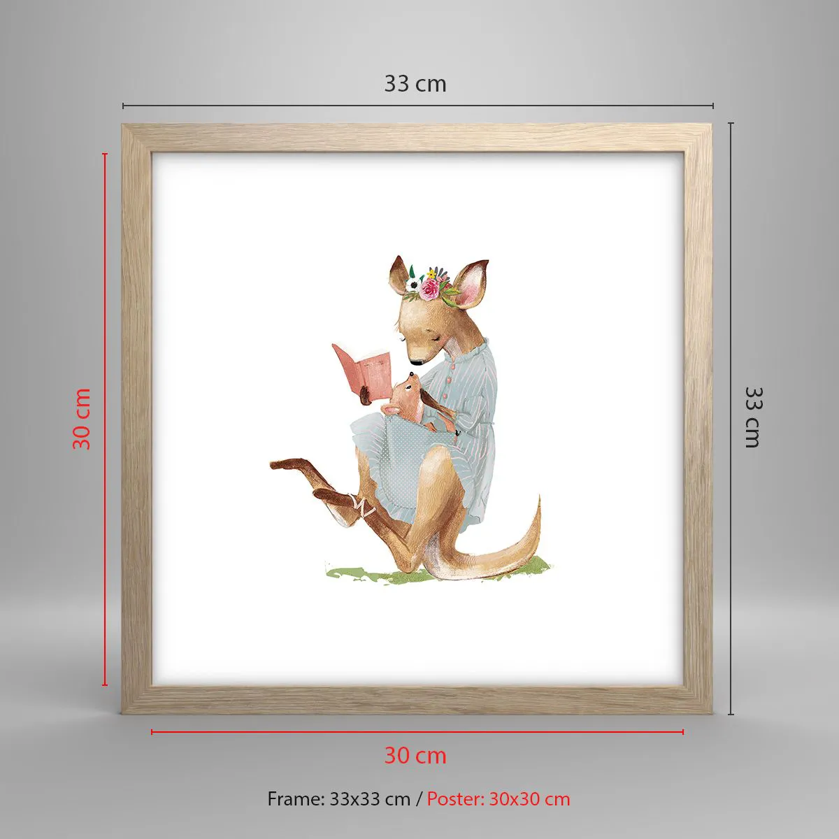 Plakát v rámu světlý dub - Přečti mi, mami - 30x30 cm