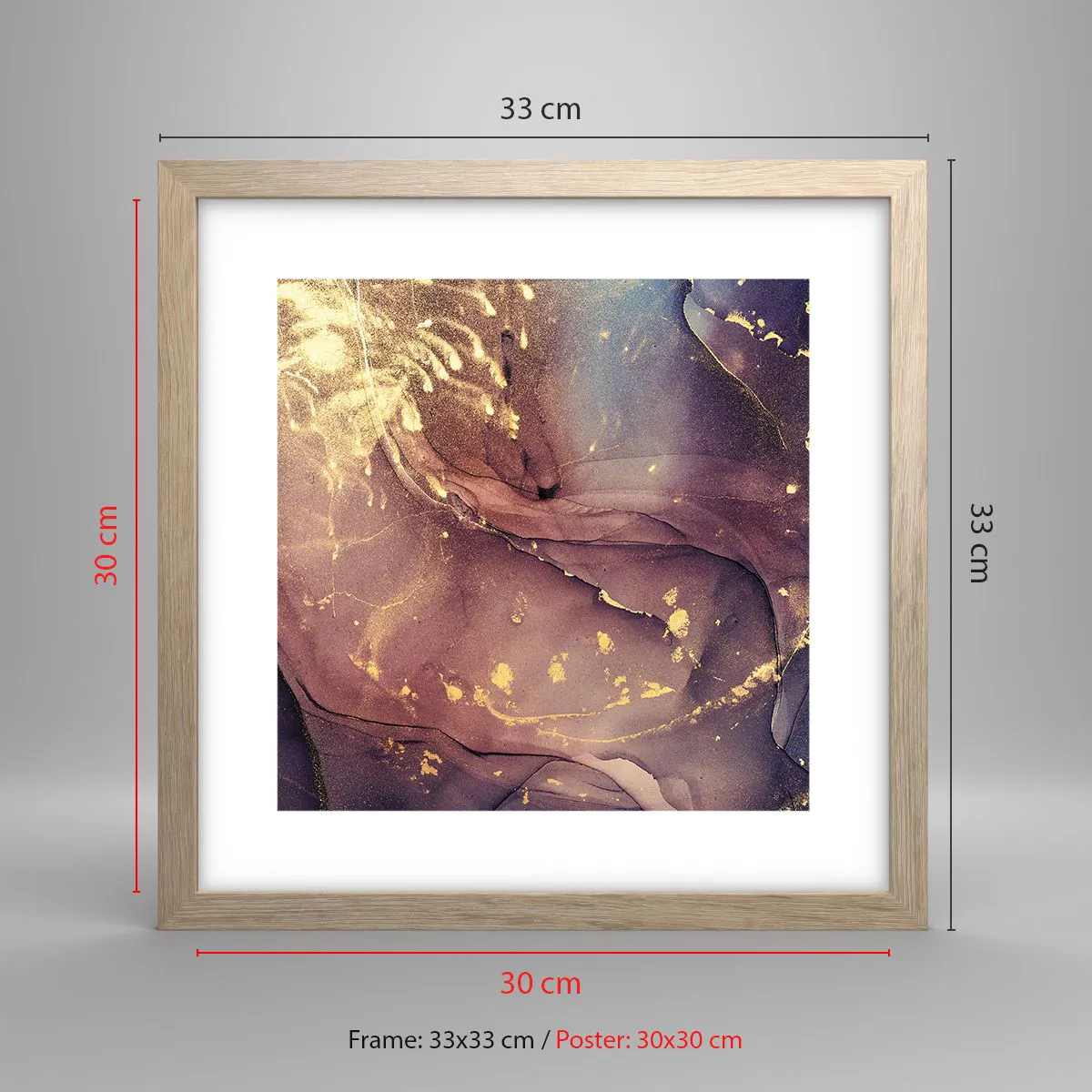 Poster in light oak frame - Matter and Spirit - 30x30 cm