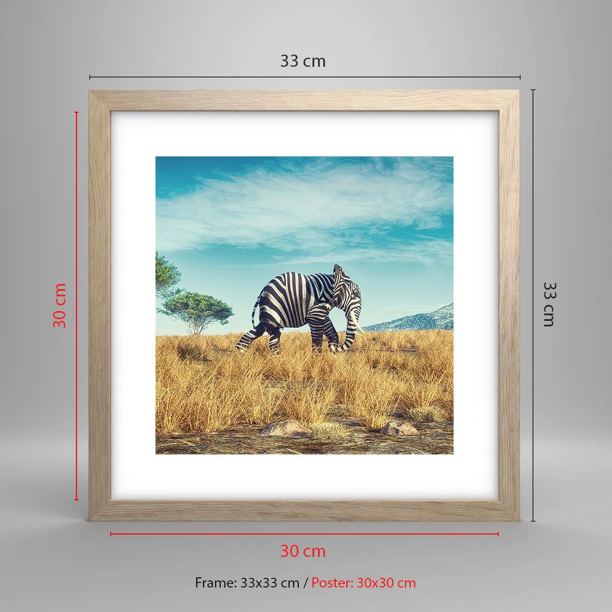 Affiche dans un chêne clair - Poster - Le gris n'est déjà plus à la mode - 30x30 cm