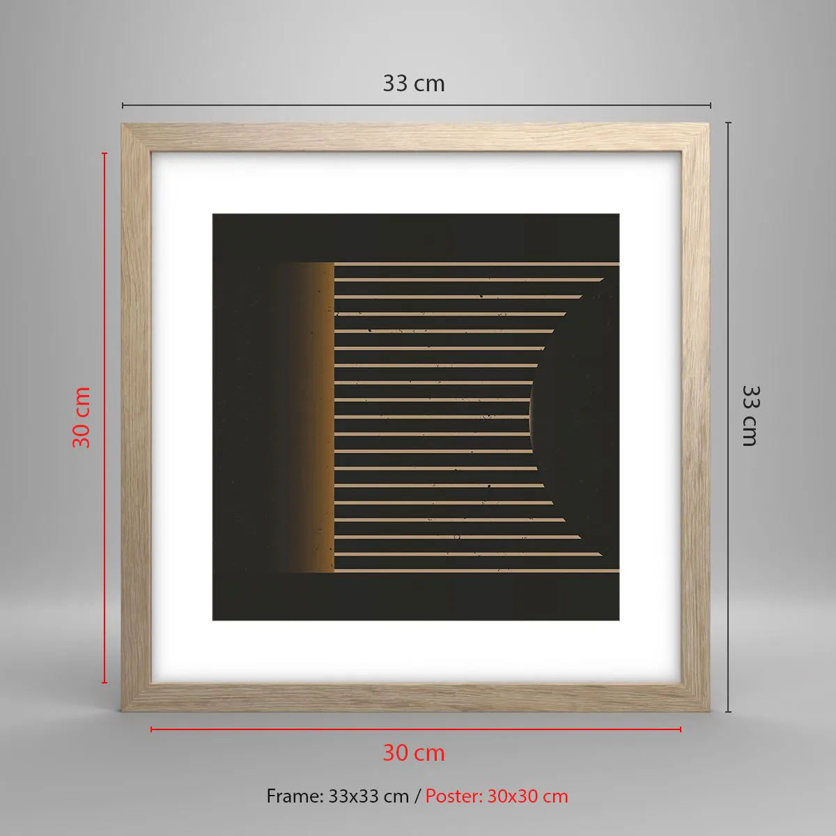 Pôster com moldura de carvalho claro - Explorar a escuridão - 30x30 cm