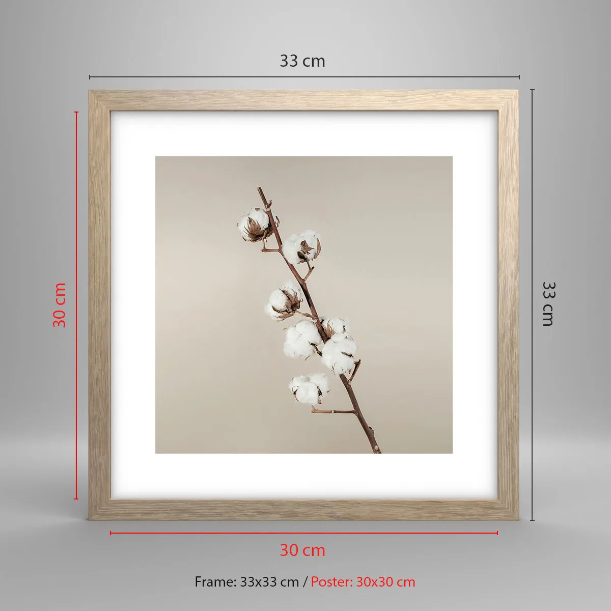 Affiche dans un chêne clair - Poster - A la source de la douceur - 30x30 cm