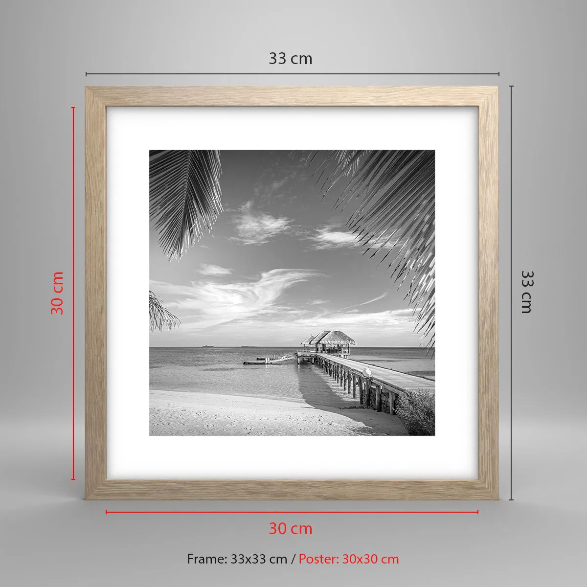 Poster in einem Rahmen aus heller Eiche - Erinnerung oder Traum? - 30x30 cm