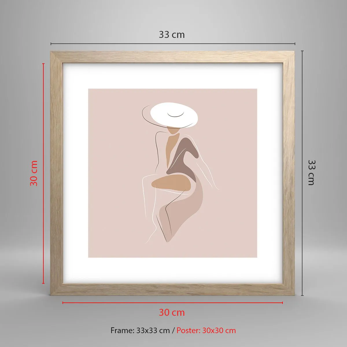 Plagát v ráme zo svetlého duba - Ako vyzerá pravá dáma? - 30x30 cm