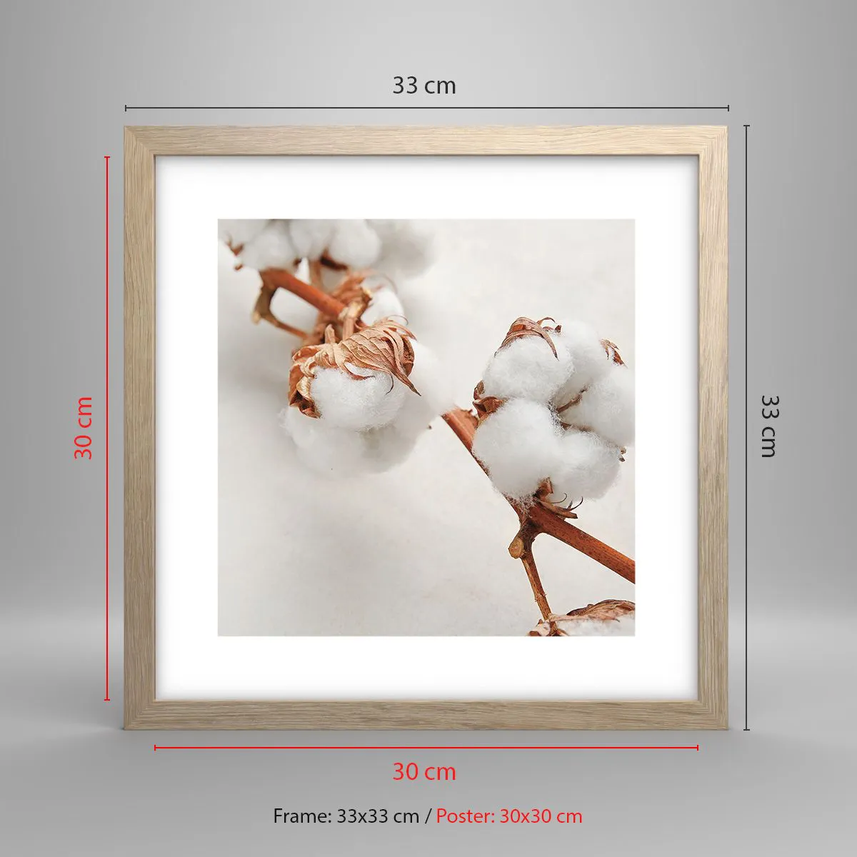 Affiche dans un chêne clair - Poster - Seulement caliner - 30x30 cm