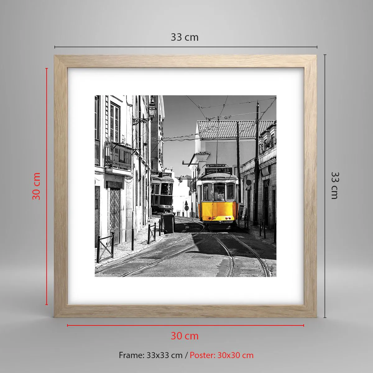 Pôster com moldura de carvalho claro - O Espírito de Lisboa - 30x30 cm
