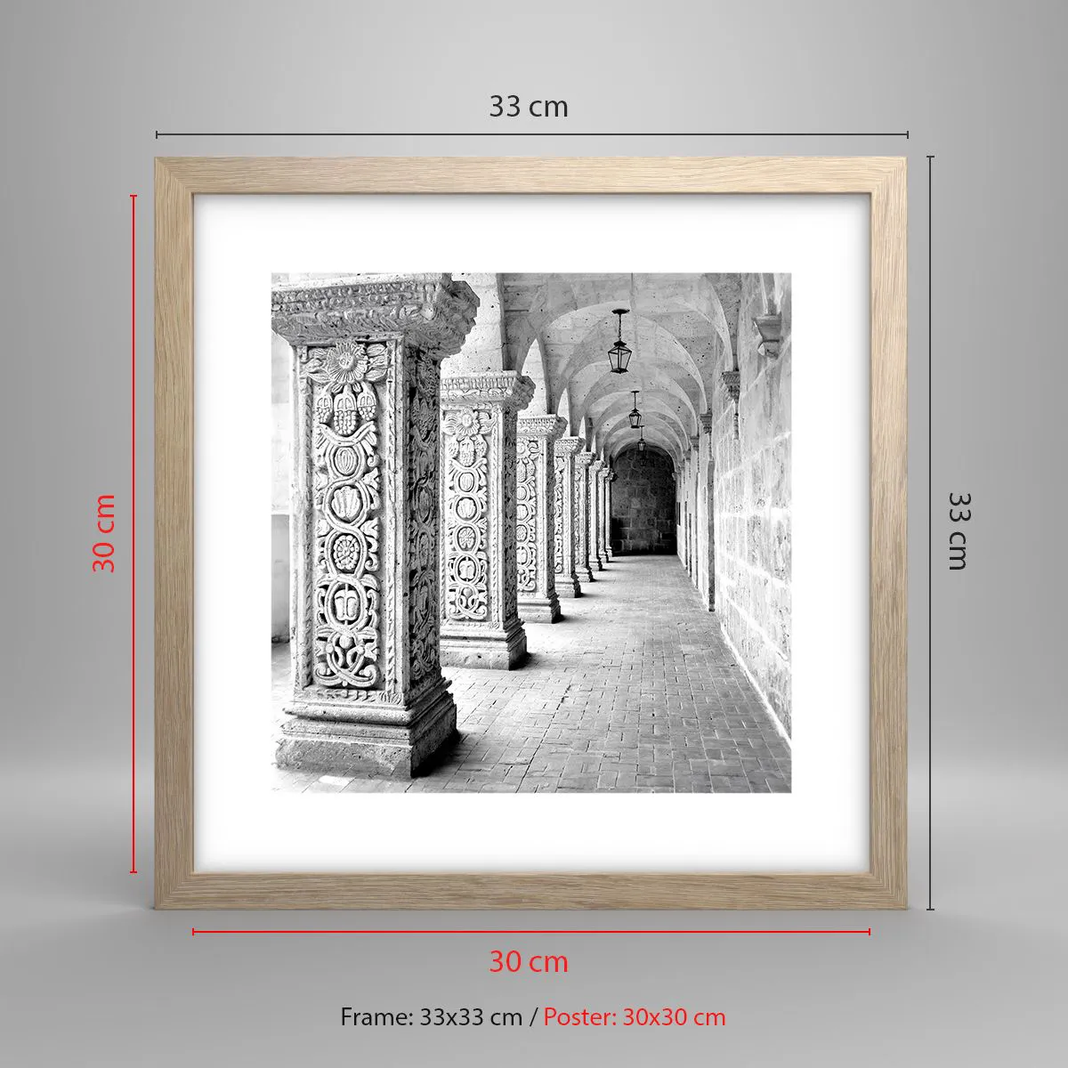 Poster in einem Rahmen aus heller Eiche - Und wo geht’s hin...? - 30x30 cm