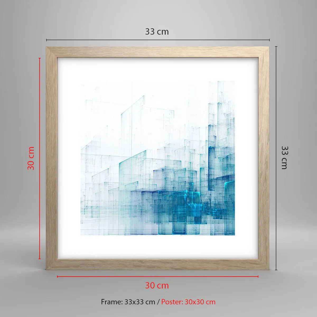 Poster in light oak frame - And There Was Space - 30x30 cm