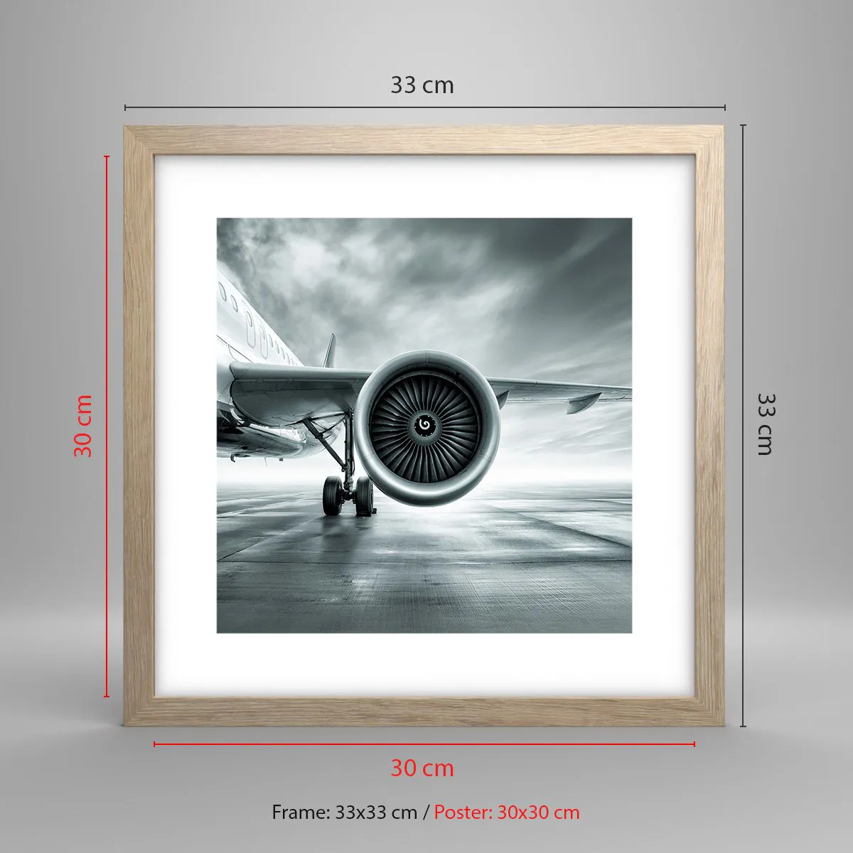 Póster en marco roble claro - Hay poder - 30x30 cm