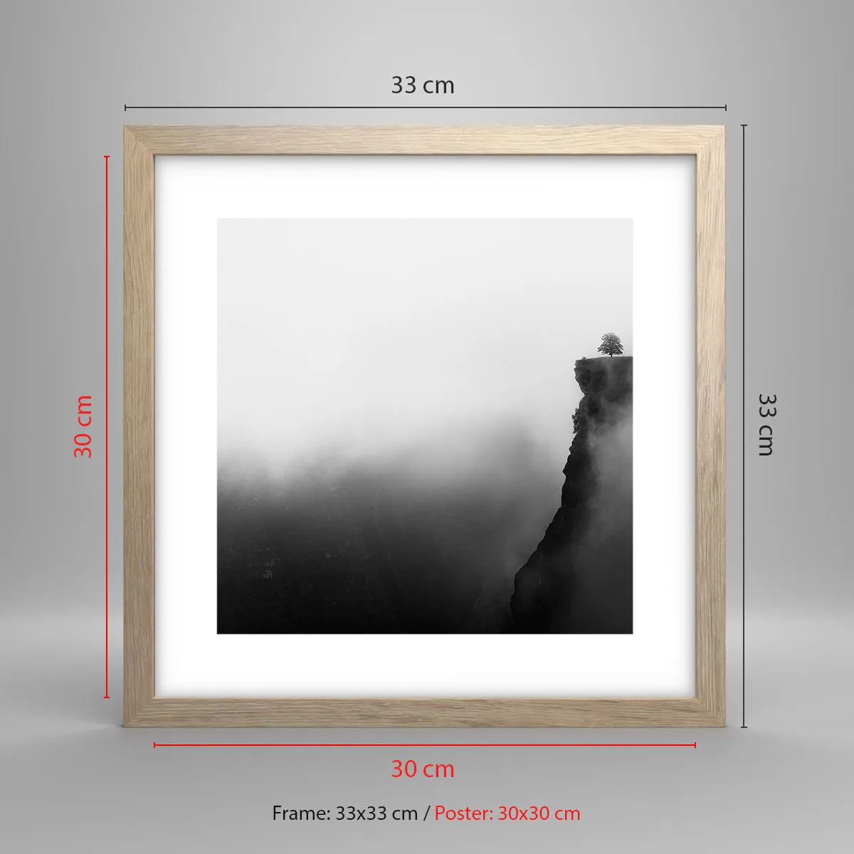 Poster în ramă de stejar deschis - La capătul lumii - 30x30 cm