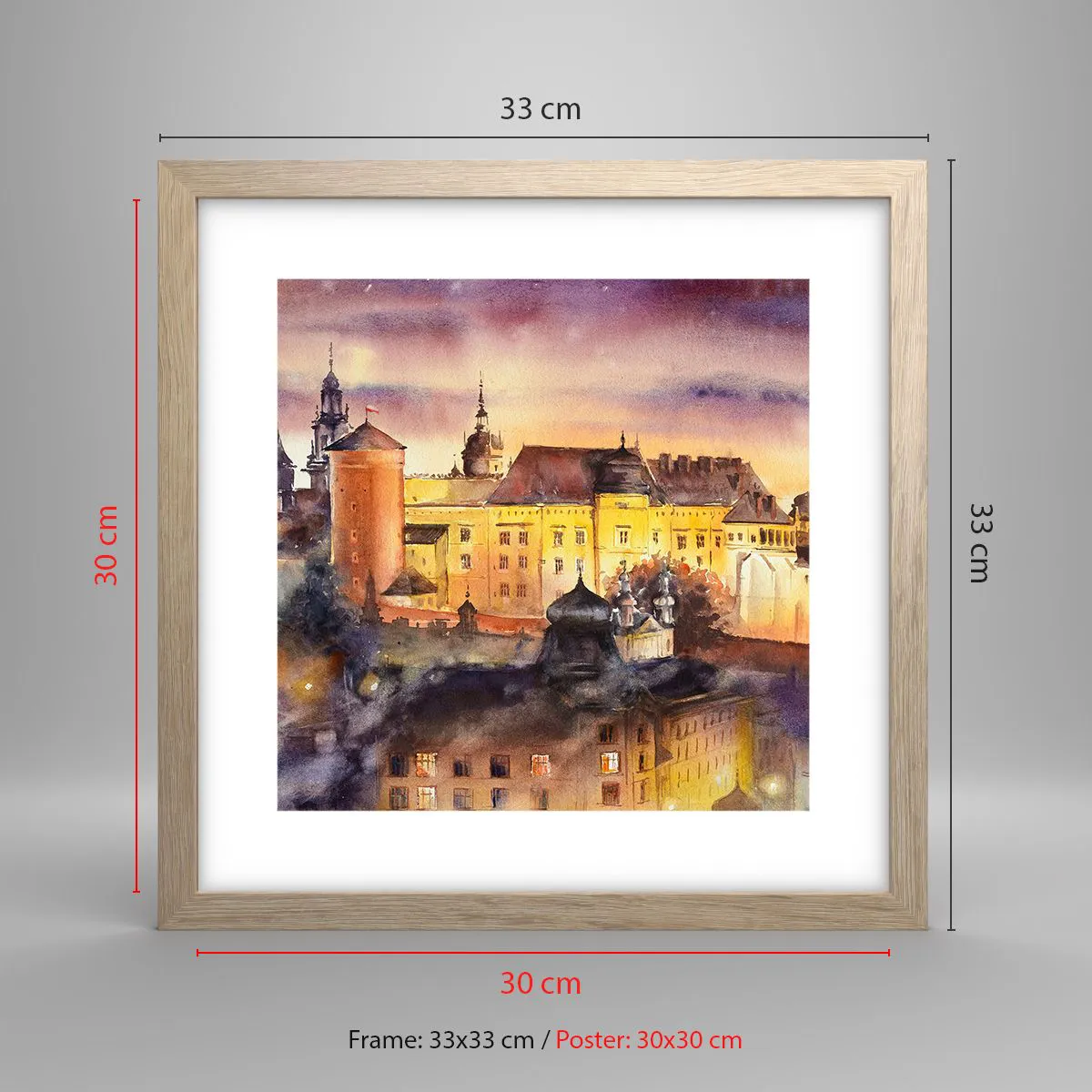 Poszter világos tölgy keretben - Történet és mese - 30x30 cm