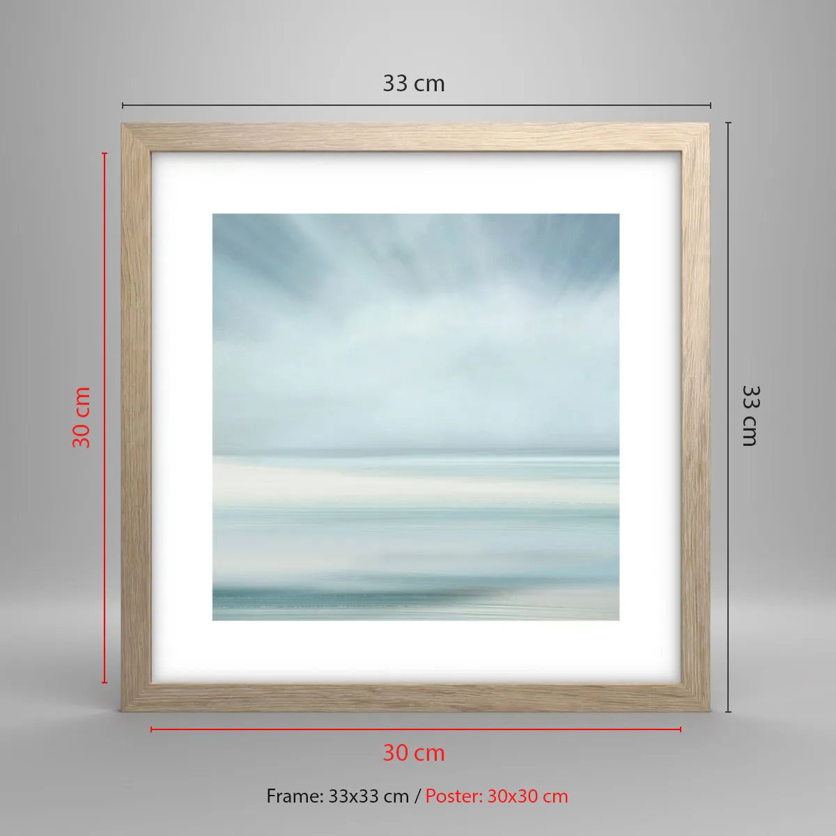 Affiche dans un chêne clair - Poster - Paix à l'horizon - 30x30 cm