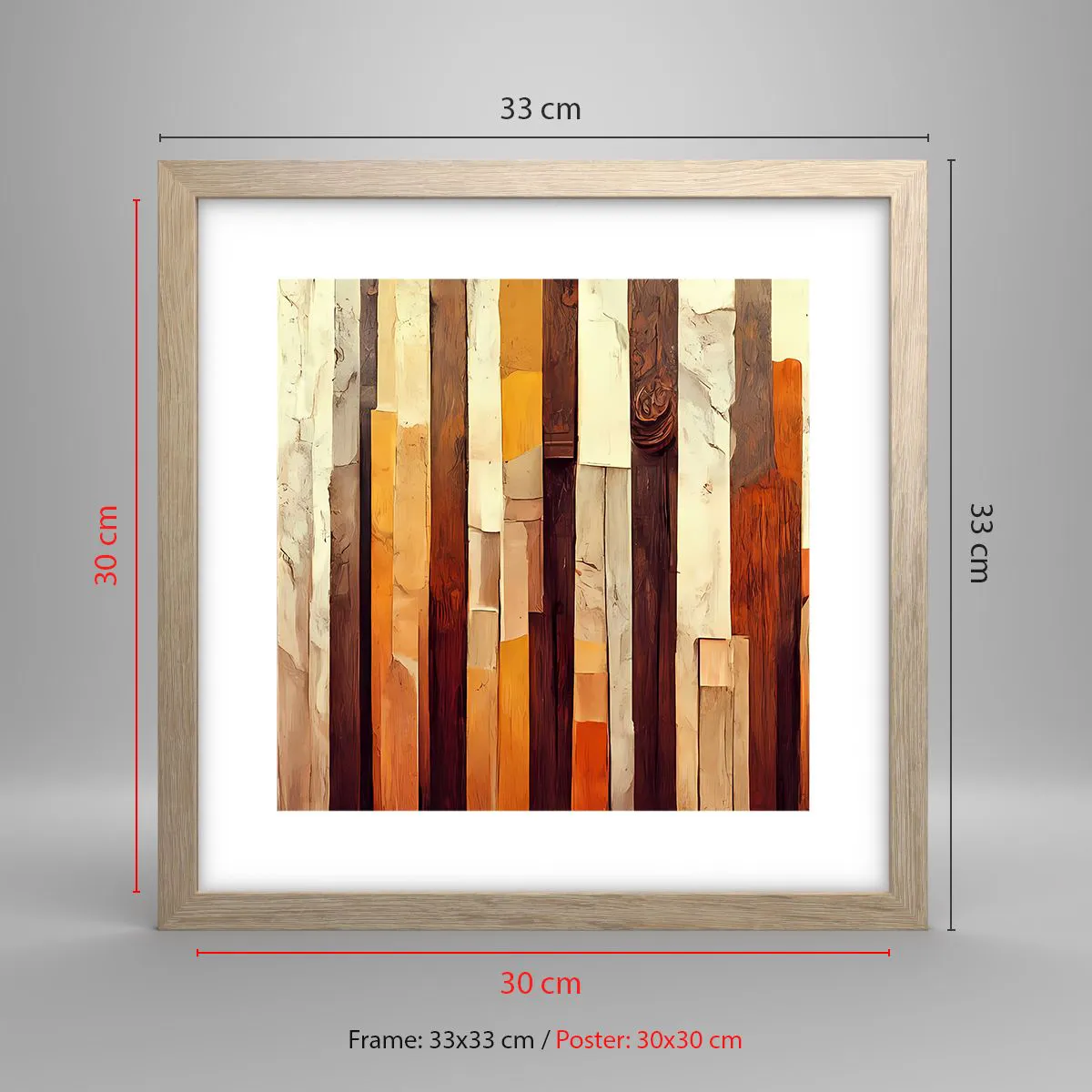 Plagát v ráme zo svetlého duba - Hymna lesných stromov - 30x30 cm