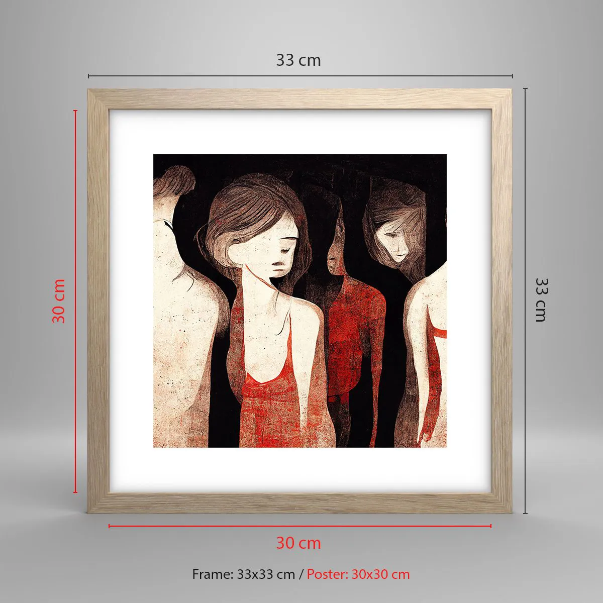 Affiche dans un chêne clair - Poster - Madones des ténèbres - 30x30 cm