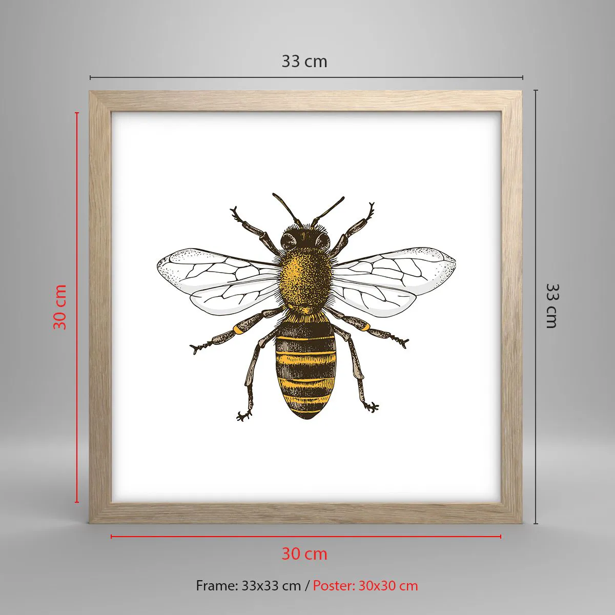 Poszter világos tölgy keretben - Gyönyörű és jó - 30x30 cm