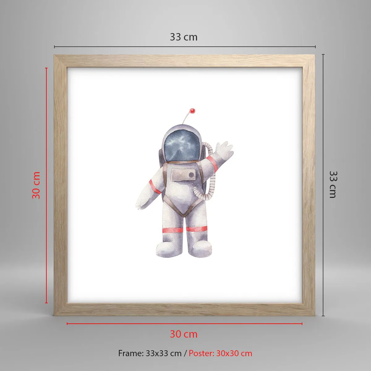 Plakát v rámu světlý dub - Tak zatím! - 30x30 cm