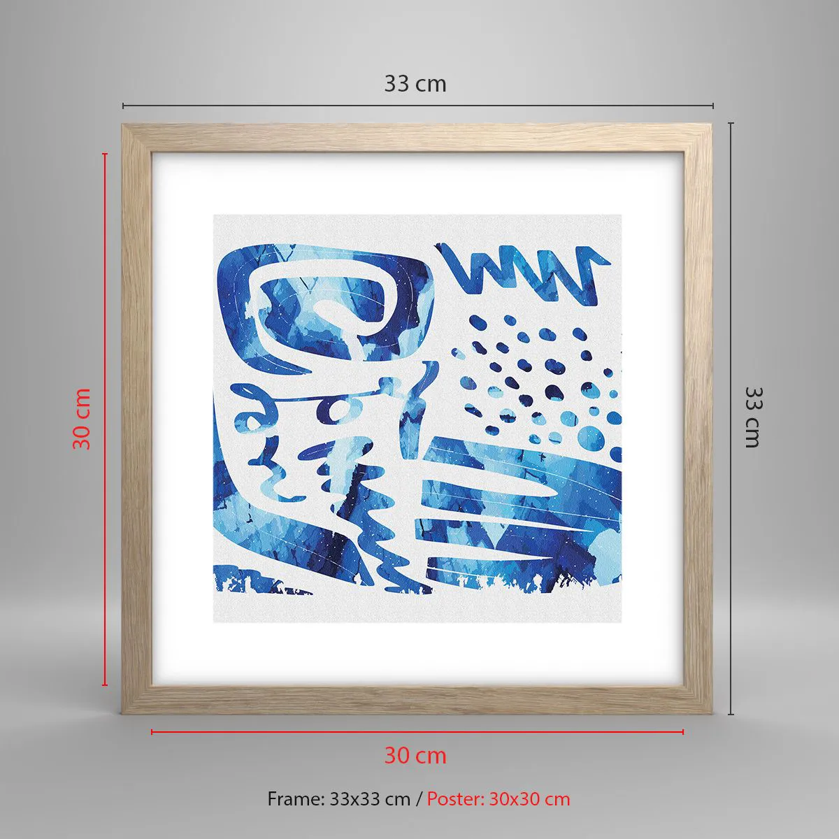 Pôster com moldura de carvalho claro - Voltar às raízes - 30x30 cm