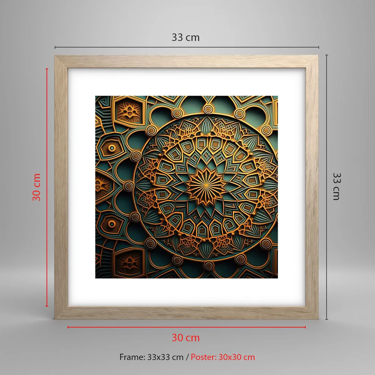 Poszter világos tölgy keretben - Egy arab éghajlaton - 30x30 cm