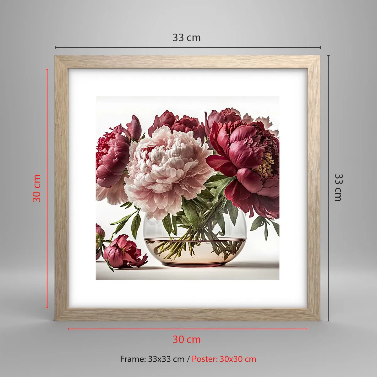 Póster en marco roble claro - En plena floración de la belleza - 30x30 cm