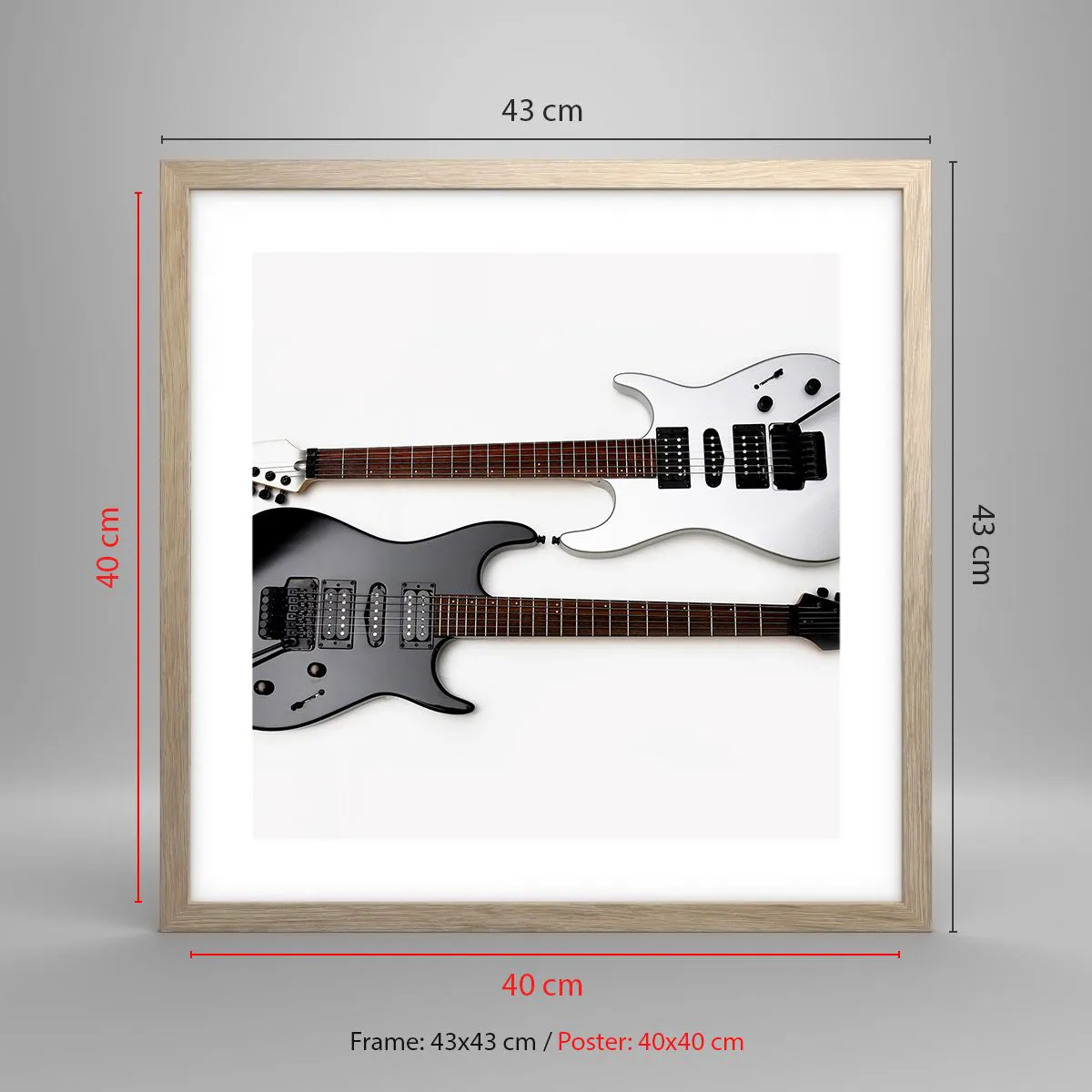 Affiche dans un chêne clair - Poster - Harmonie des formes - 40x40 cm