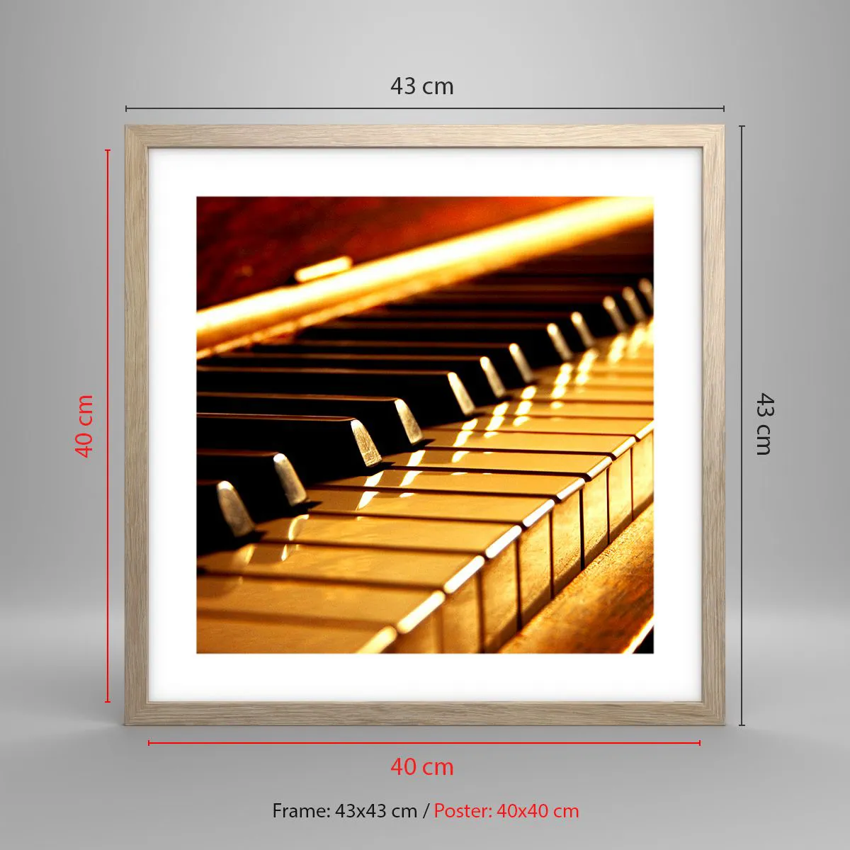 Plakat i ramme af lyst egetræ - Ubegrænsede muligheder - 40x40 cm