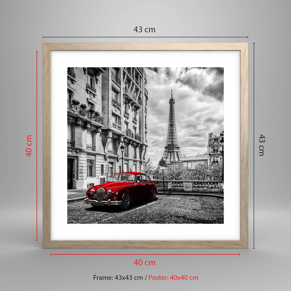 Poster in cornice rovere chiaro - Predatore in città - 40x40 cm