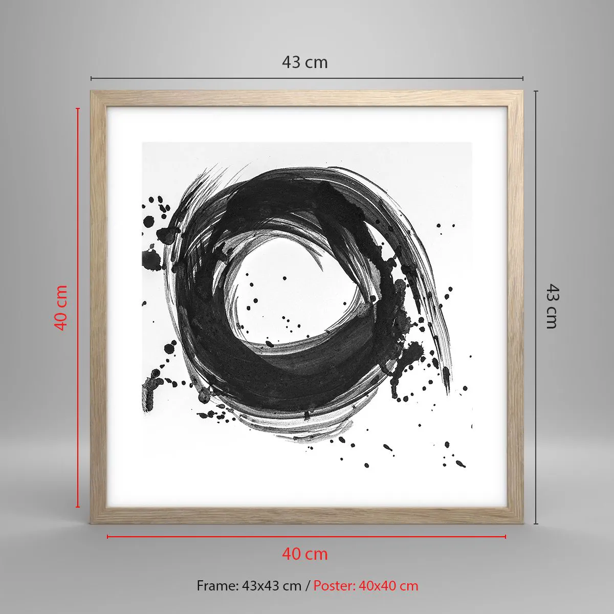 Poster in light oak frame - Whirl of Creation - 40x40 cm