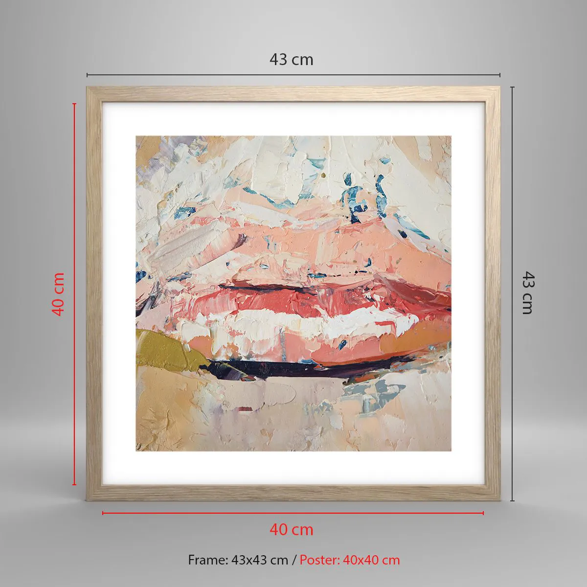 Pôster com moldura de carvalho claro - Desperta os sentidos - 40x40 cm