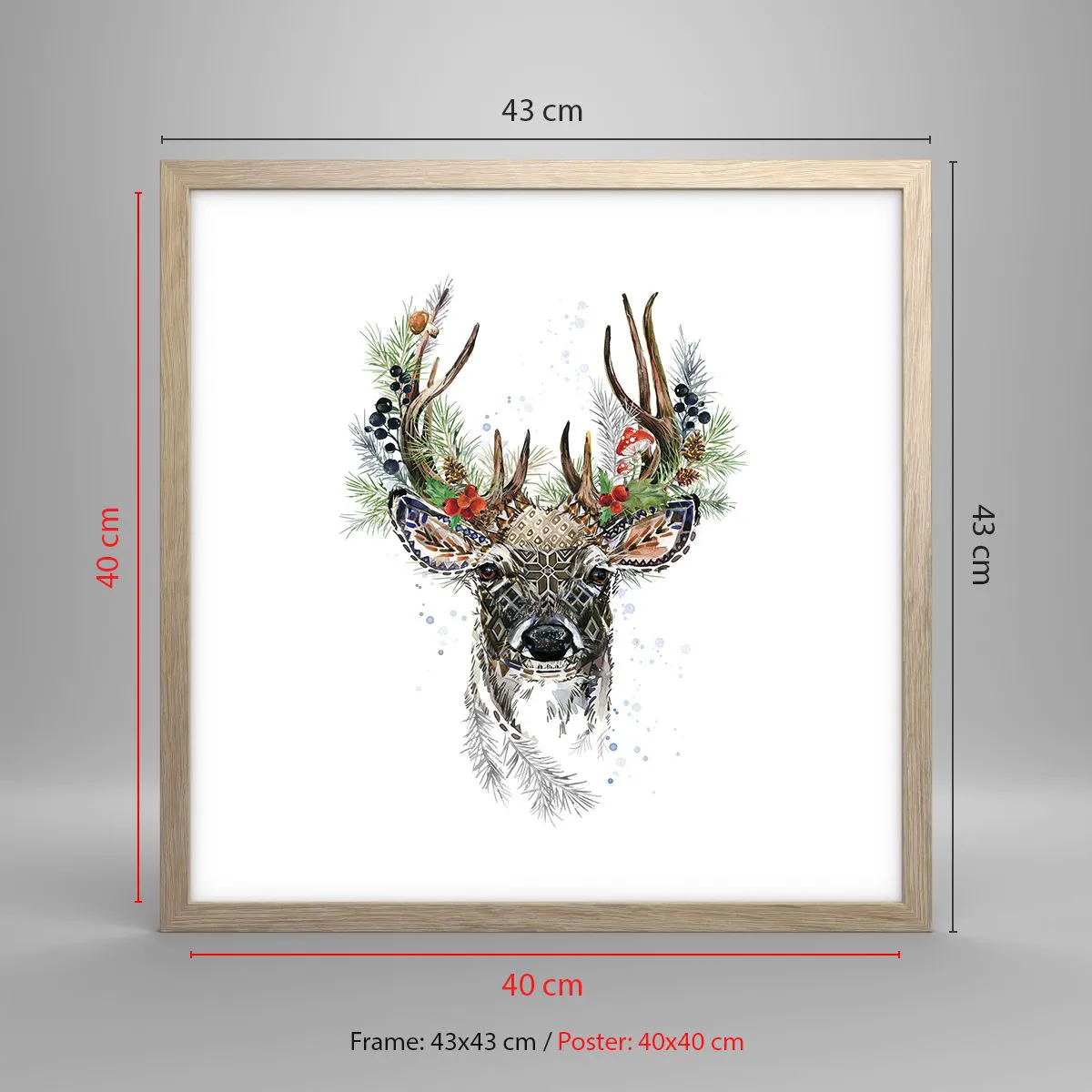 Plakat w ramie jasny dąb - W świątecznej szacie - 40x40 cm