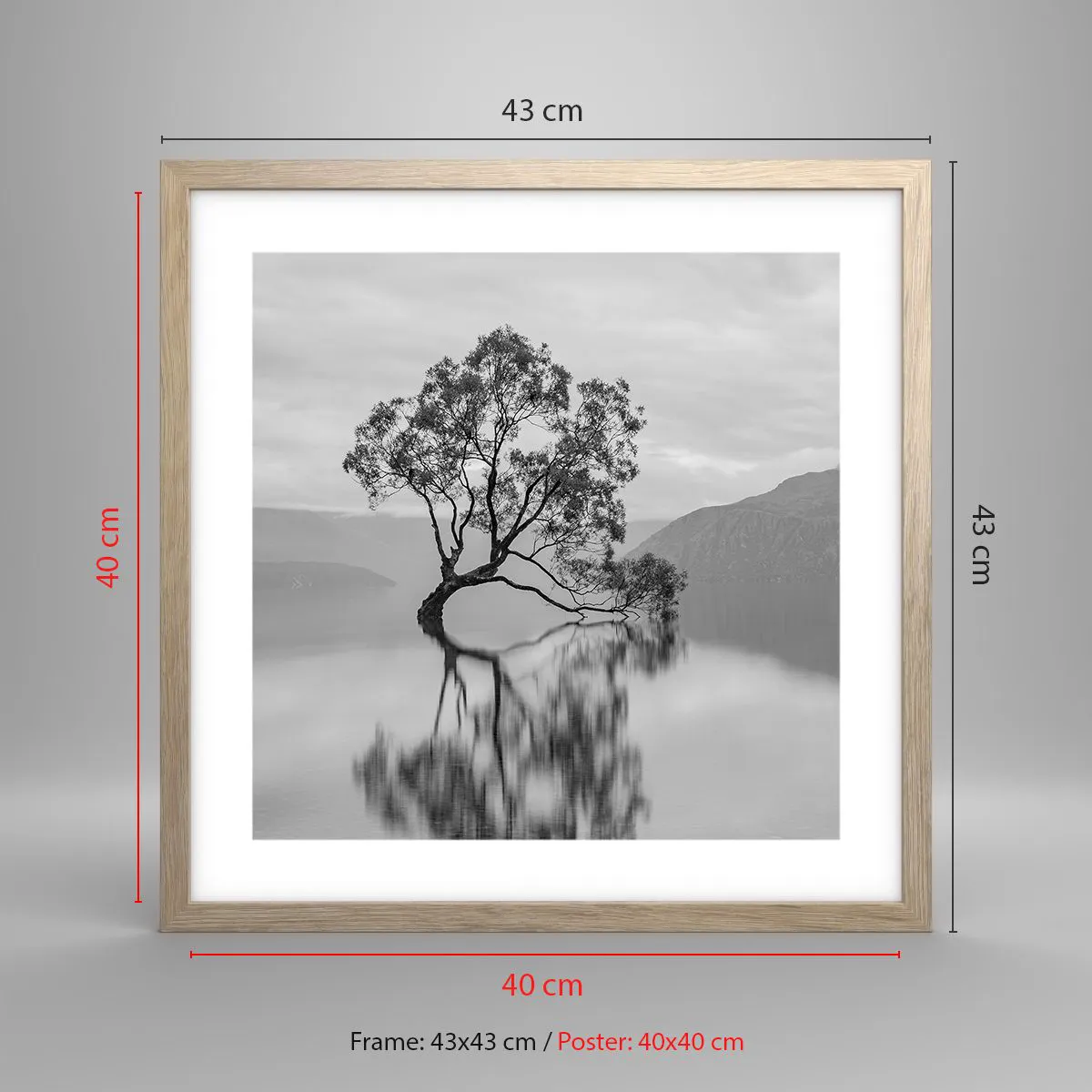Plakat w ramie jasny dąb - Jest taki kraj - 40x40 cm