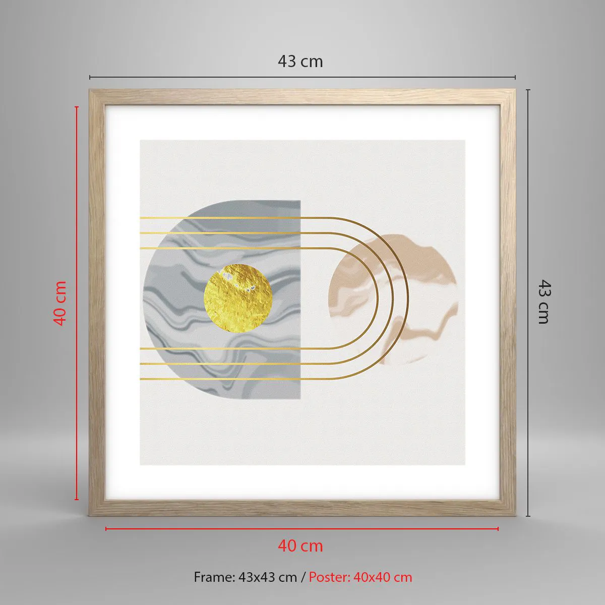 Poster in cornice rovere chiaro - Chiarezza e lucentezza - 40x40 cm