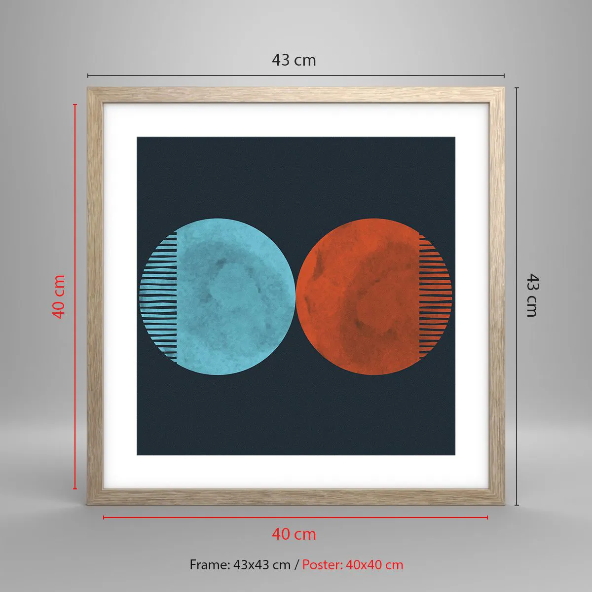 Plakat w ramie jasny dąb - Tylko geometria? - 40x40 cm
