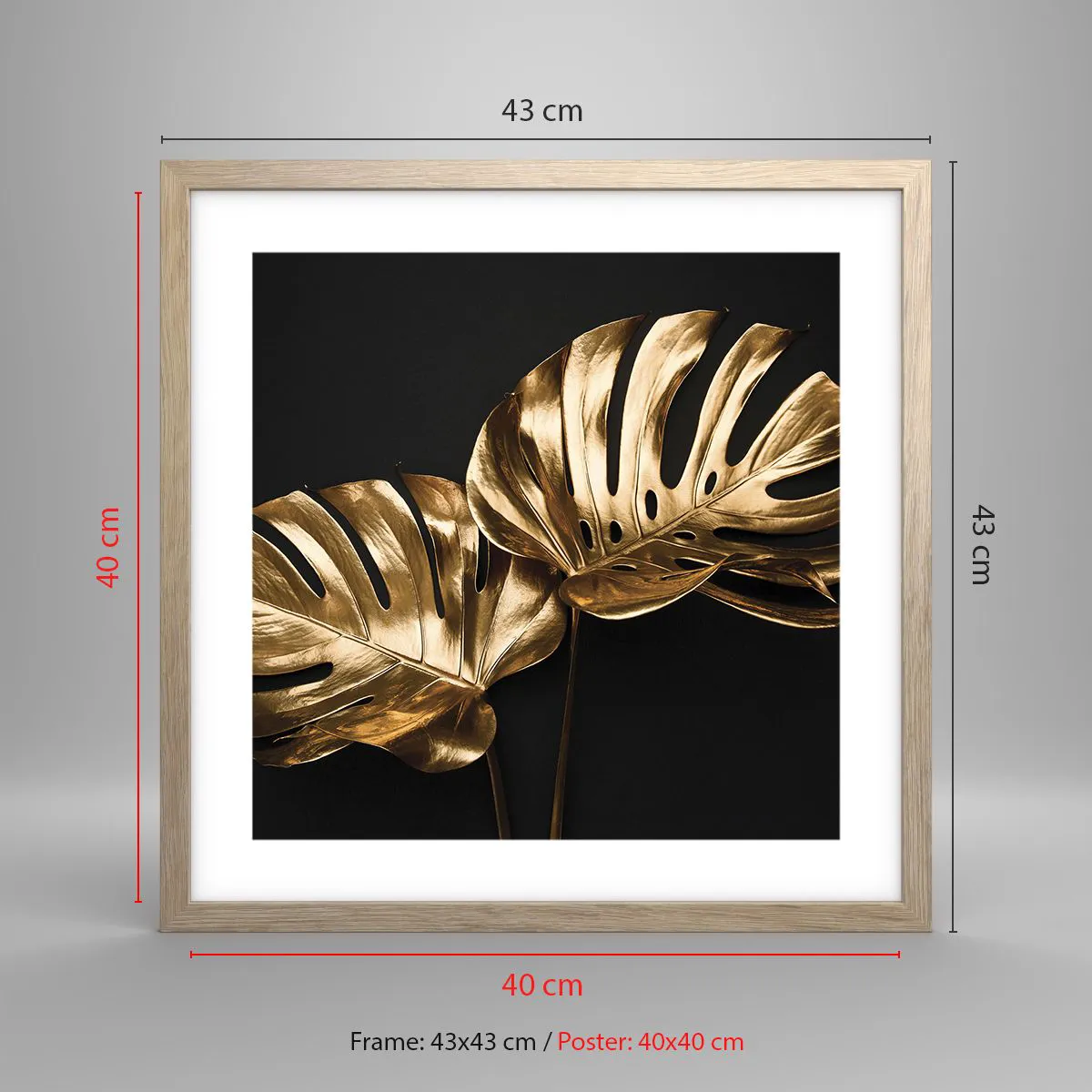 Affiche dans un chêne clair - Poster - Les trésors de la nature - 40x40 cm