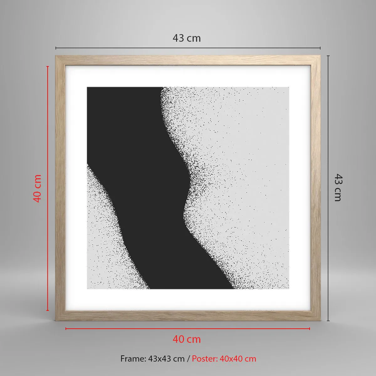 Affiche dans un chêne clair - Poster - Équilibre fluide - 40x40 cm